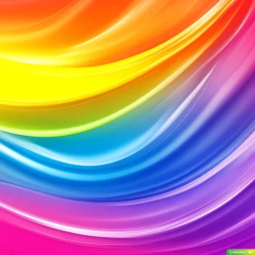 Fluid Rainbow Curves Artistic Design