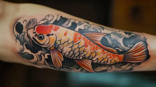 Koi Fish Tattoo Design on Arm