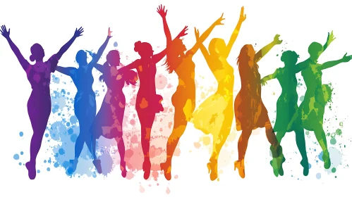 Colorful Dancing Women Illustration