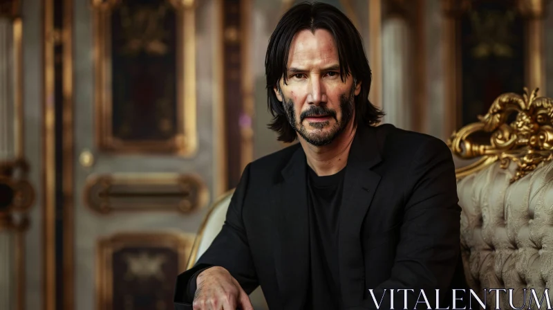 Keanu Reeves Elegant Portrait AI Image