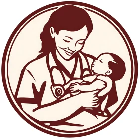 Doctor Holding Newborn Baby Art