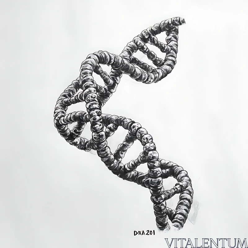 Monochrome DNA Artwork AI Image