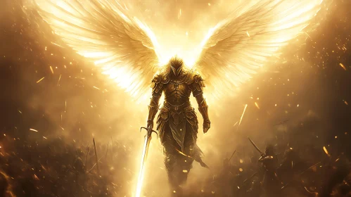 Armored Angel in Radiant Light