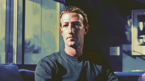 Tech Mogul Mark Zuckerberg in Thought