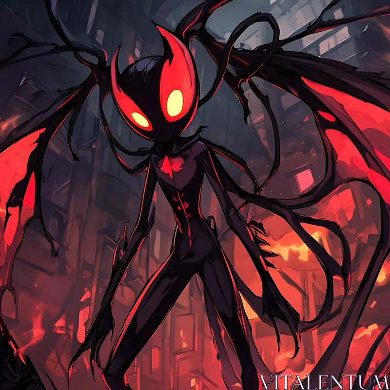 AI ART Stylized Demon in Urban Setting