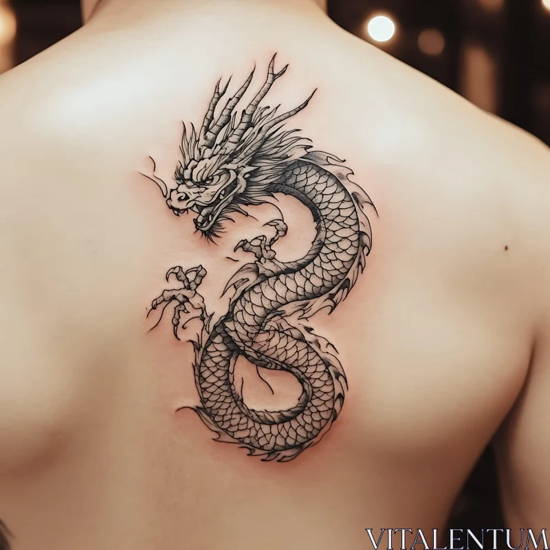 Mythical Dragon Tattoo Design AI Image