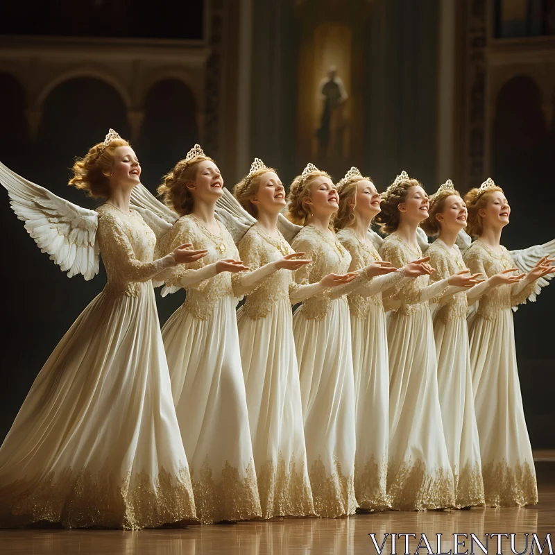 AI ART Celestial Choir of Angelic Women