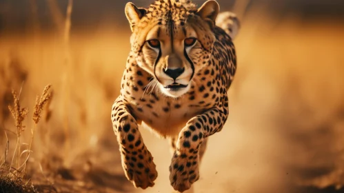 Chasing Life: Cheetah on the Prowl in a Field