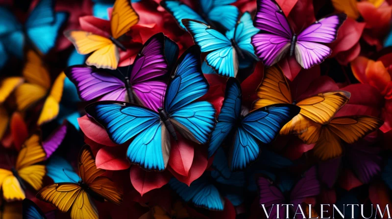 Colorful Photorealistic Butterfly Still Life AI Image