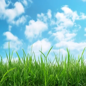 Green Grass and Blue Sky Serenity