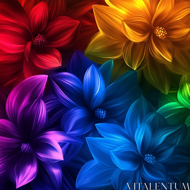 Kaleidoscope of Colors Flower Pattern AI Image