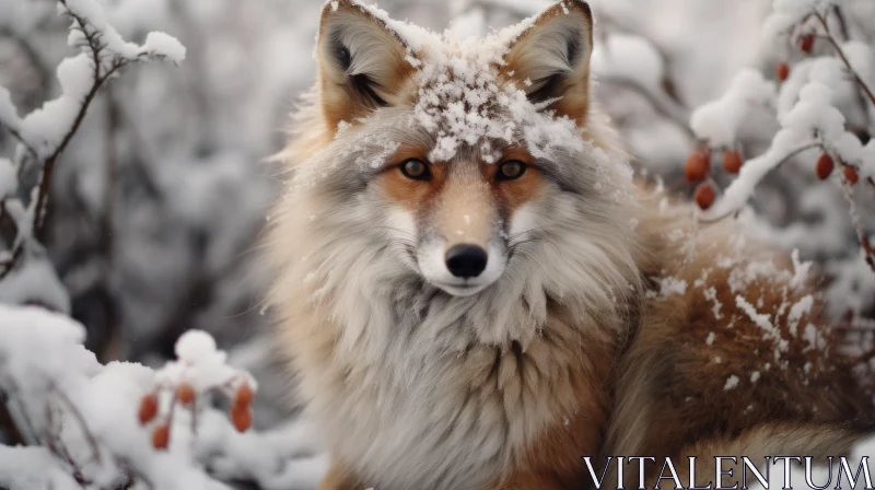 Snow-Covered Fox in Winter - Nature-Inspired Photorealism AI Image