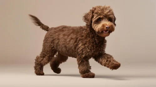 3D Rendered Brown Dog in Motion - Caninecore and Poodlepunk Aesthetic