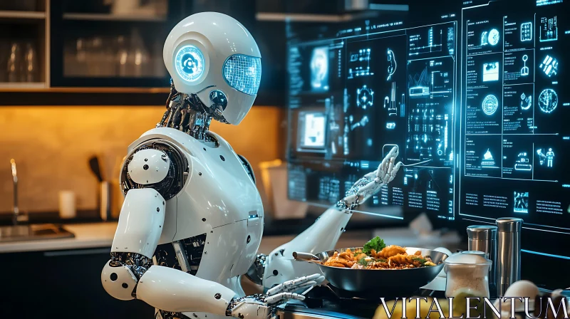 AI ART Culinary Android in a Modern Kitchen