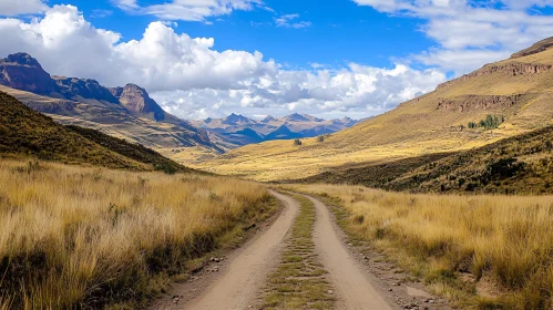 Winding Road Through Mountain Valley