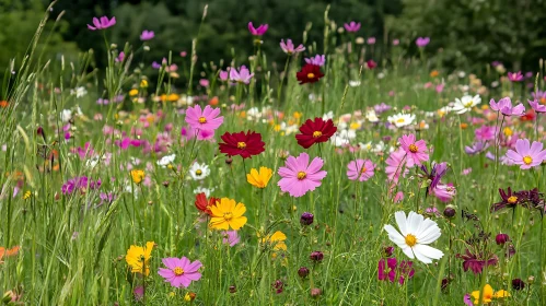 Blooming Cosmos Field