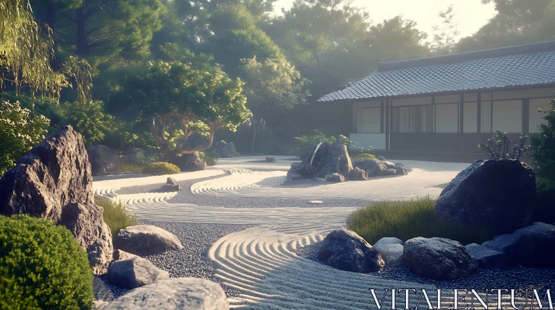 Serene Japanese Rock Garden AI Image