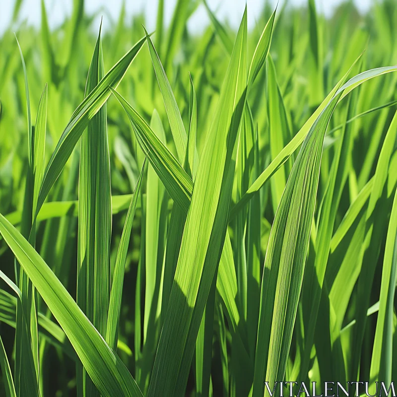 Verdant Meadow: A Close-Up View AI Image