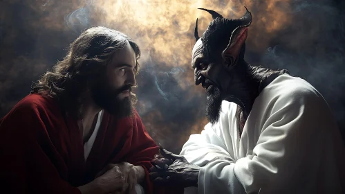 Portrait of Jesus and the Devil