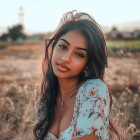 Beautiful Woman in Field