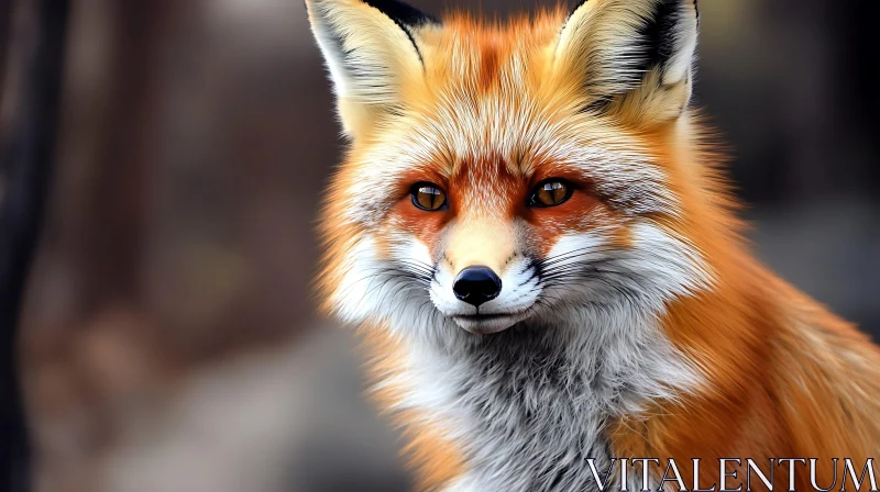 Close-Up of a Fox Face AI Image