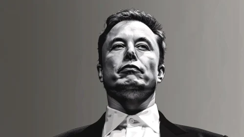 Elon Musk in Monochrome