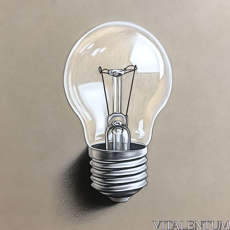 Pencil Drawing of a Light Bulb AI Image