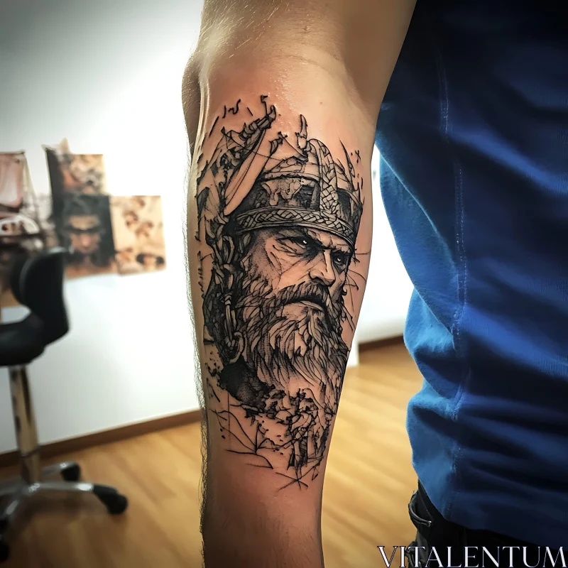 AI ART Intricate Viking Tattoo Design on Arm