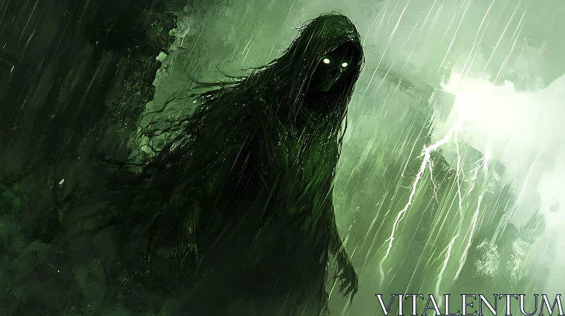 AI ART Grim Reaper in the Rain