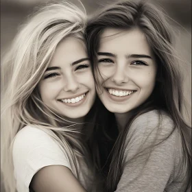 Two Friends Smiling Portrait