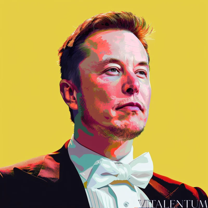 Colorful Pop Art of Elon Musk AI Image