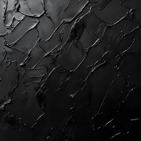 Glossy Swirling Black Abstract Art