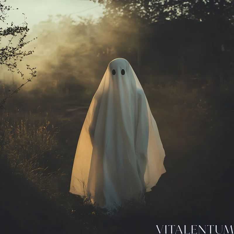 Ghost in White Sheet AI Image