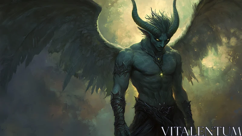 AI ART Artistic Depiction of Horned Winged Demon