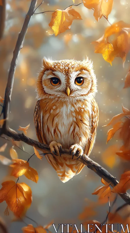 AI ART Enchanted Owl on Branch