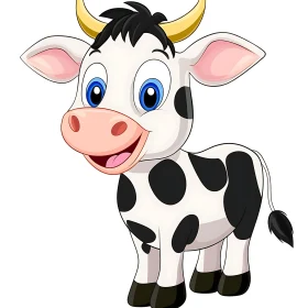 Playful Cow Cartoon Image