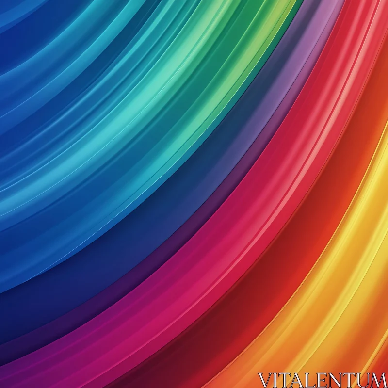 Spectrum of Curved Abstract Lines AI Image