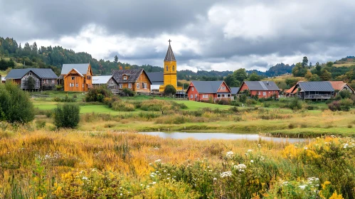 Colorful Village Landscape Photography