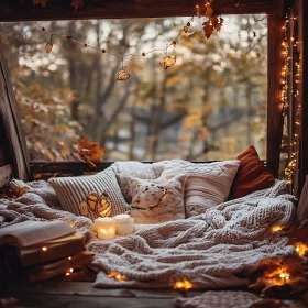 Cozy Autumn Interior with Candles