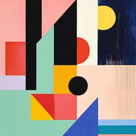 Vibrant Geometric Shapes in Abstract Art