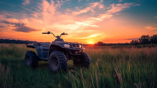 Off-Road Vehicle in Golden Field