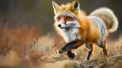 Red Fox in Autumn Field
