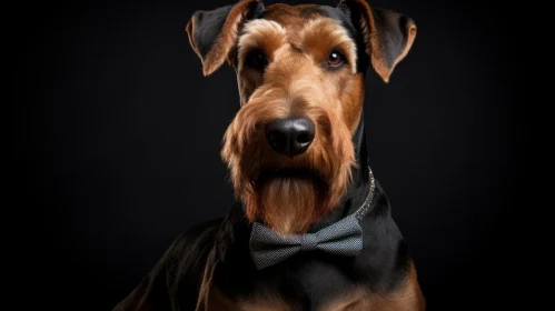 Airedale Terrier with Bow Tie - Studio Portraiture