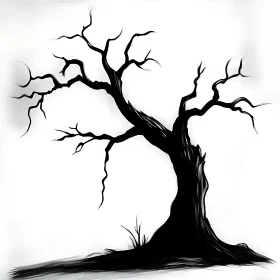 Black and White Tree Illustration