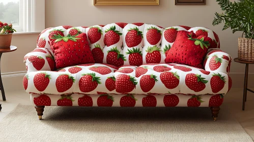 Whimsical Strawberry Couch Design for Home Decor