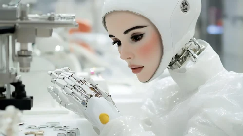 Futuristic Female Robot