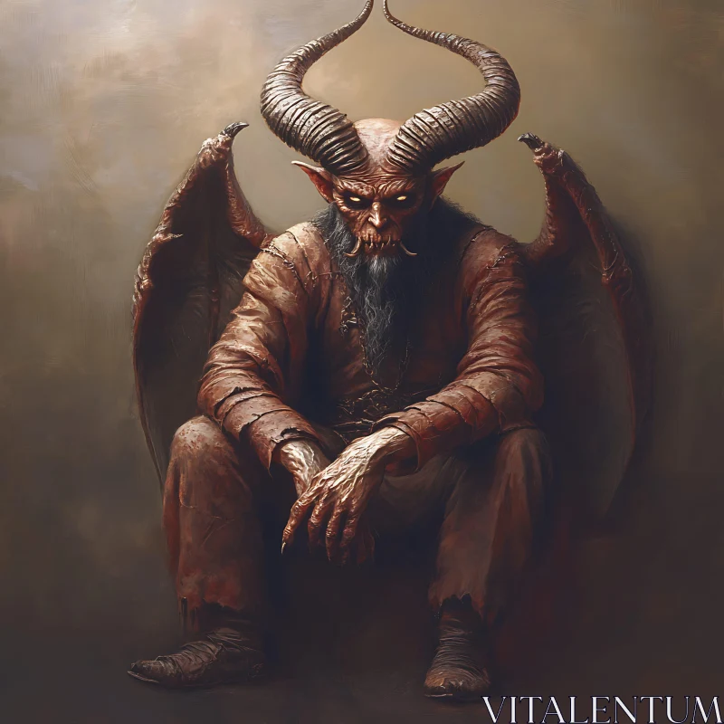 Winged Demon Portrait AI Image