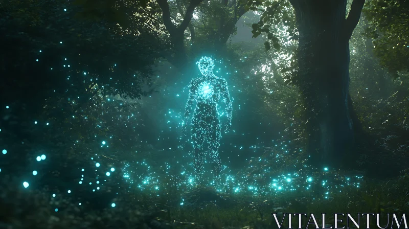 AI ART Mystical Forest Spirit in the Night