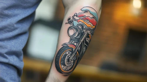 Detailed Motorcycle Tattoo Design