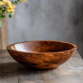 Handcrafted Wooden Bowl Still Life